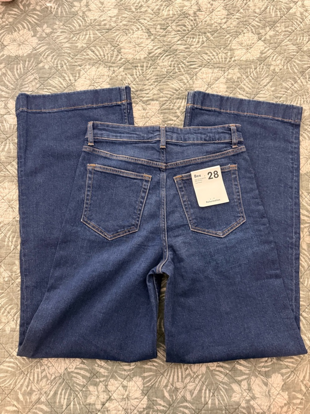 Reformation Bex Dark Blue Denim Jeans - Picture 4 of 8